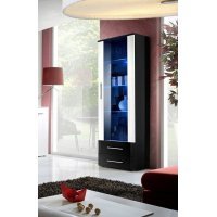 Vitrina NEO I 25 ZSWH N1 Genarom AM Negru/Alb Lucios/Negru Lucios